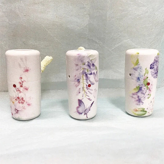 Glove Powder Case Plastic Flower Printed