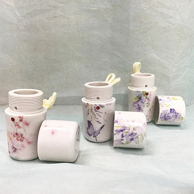 Glove Powder Case Plastic Flower Printed