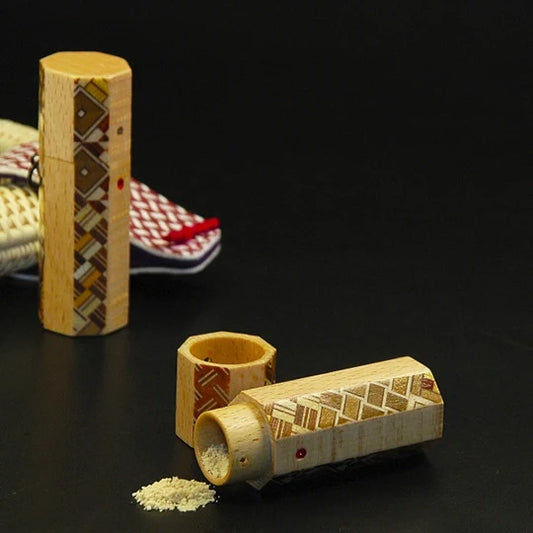 Glove Powder Case Japanese Hakone Yosegi Marquetry Plygon Shape