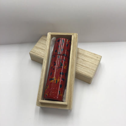 Glove Powder Case Urushi Cylindrical (Kara-nuri with Raden)