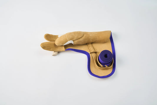 Koto Shichibuberi 3 Fingers Brown with Purple Ecsainband