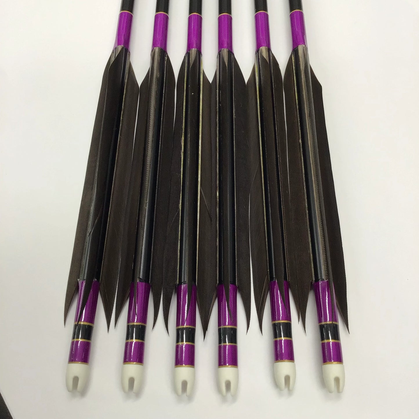 【Black Feathers】Aluminum Arrows with Black Eagle Kazakiri feathers for long diatance
