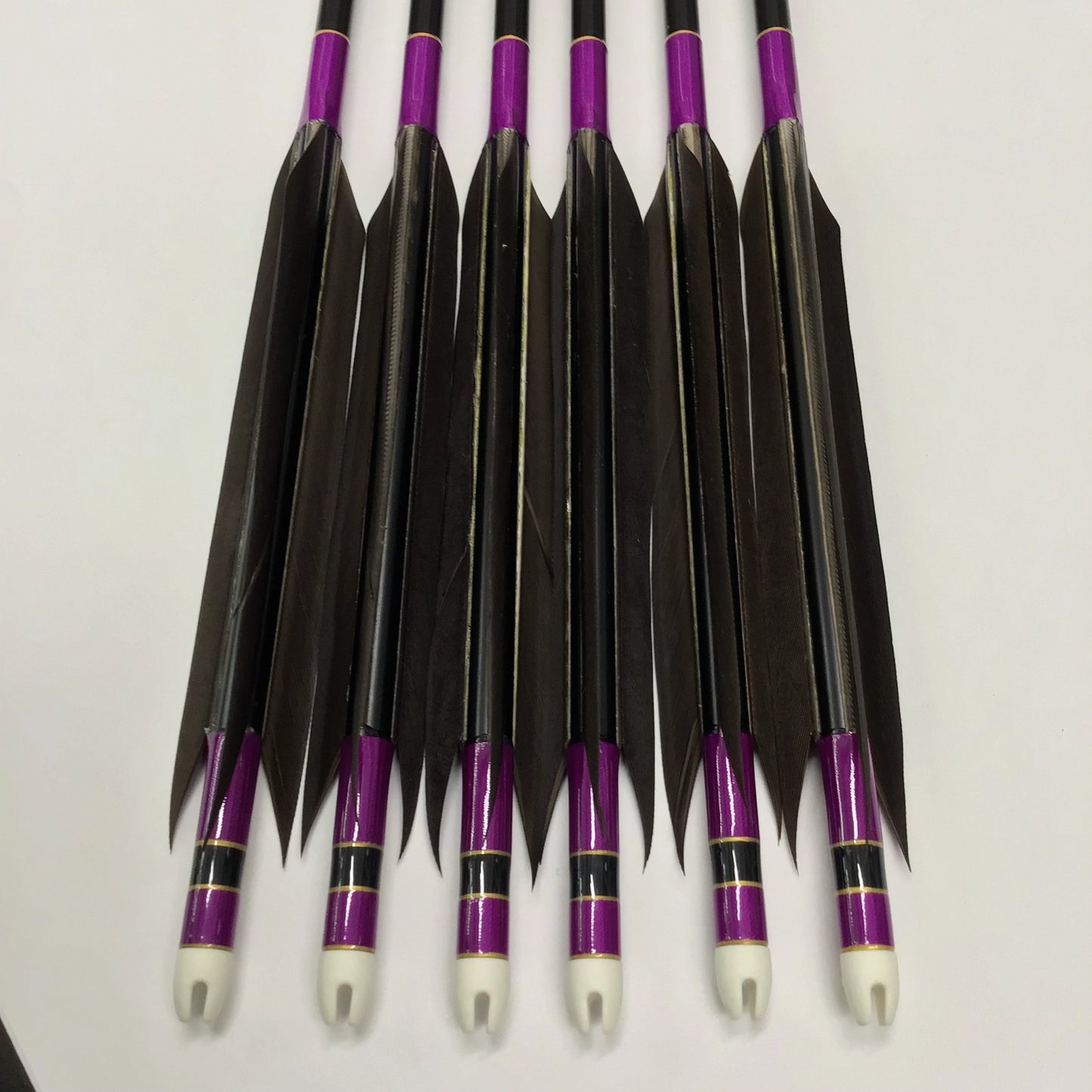 【Black Feathers】Aluminum Arrows with Black Eagle Kazakiri feathers for long diatance