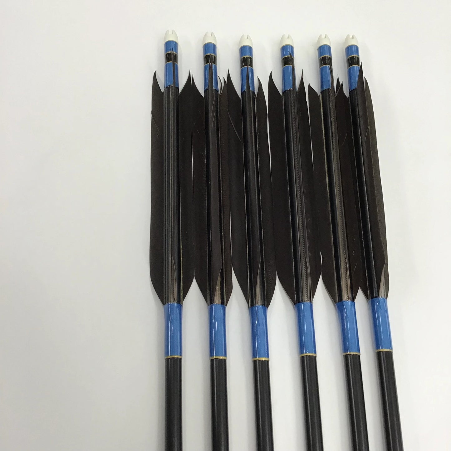 【Black Feathers】Aluminum Arrows with Black Eagle Kazakiri feathers for long diatance