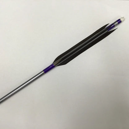 【Black Feathers】Aluminum Arrows with Black Eagle Kazakiri feathers for long diatance