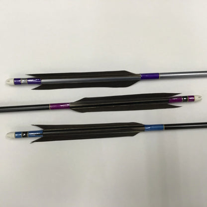 【Black Feathers】Aluminum Arrows with Black Eagle Kazakiri feathers for long diatance
