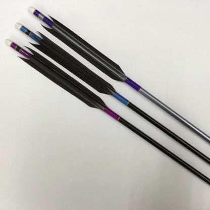 【Black Feathers】Aluminum Arrows with Black Eagle Kazakiri feathers for long diatance