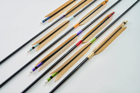 Aluminum Arrows with black eagle bleached feathers