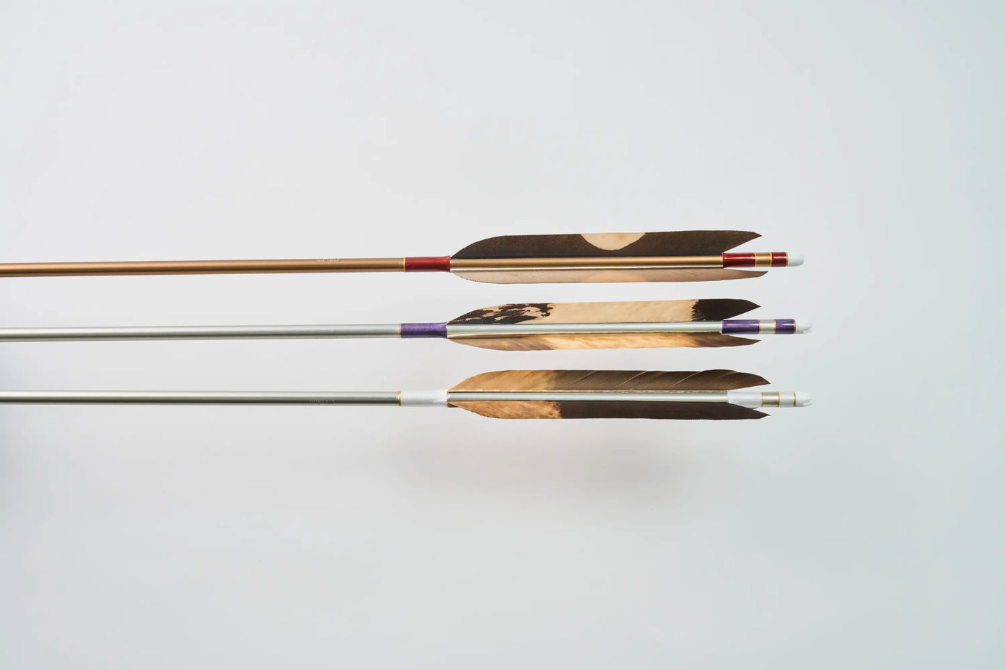 Aluminum Arrows with black eagle bleached feathers